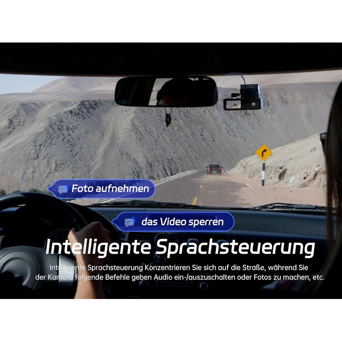 Відеореєстратор Pelsee P1 Duo 4K з двома камерами (передня та задня), Wi-Fi 5G, 64GB, IPS дисплей 1.5