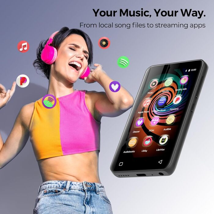 MP3 плеєр Inioasis з Bluetooth, WiFi, Spotify, Amazon Music, 4