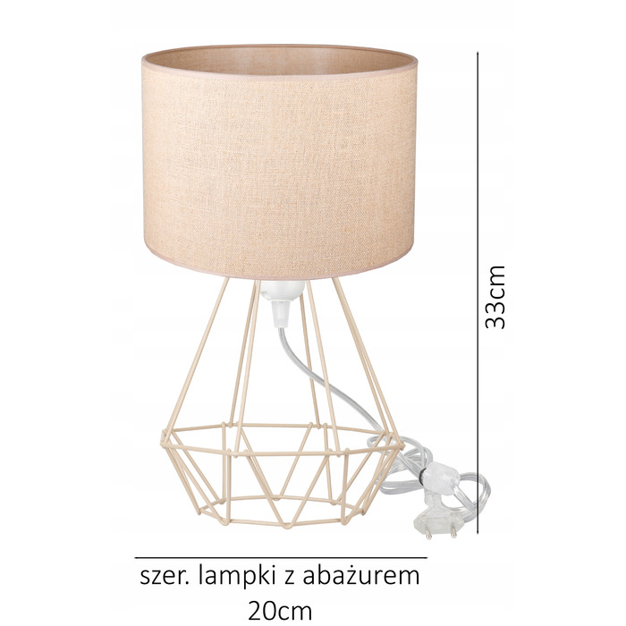 Стильна настільна нічна лампа з абажуром у стилі бохо та лофт, джут, LED E27