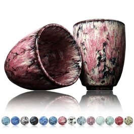 Келихи для кави та чаю Ganzoo з кераміки, набір 2 шт, 200 мл, сучасний дизайн, унікальний малюнок