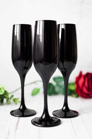 6 келихів для шампанського, prosecco та шампанського Sendez, 200 мл, чорні