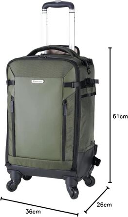 Рюкзак Vanguard Veo Select 37BRM GR для фотообладнання, зелений (рюкзак та trolley)