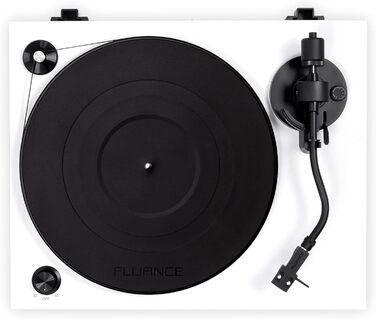 Програвач вінілу Fluance RT82 Referenz High Fidelity з картриджем Ortofon OM10, білий глянцевий лак