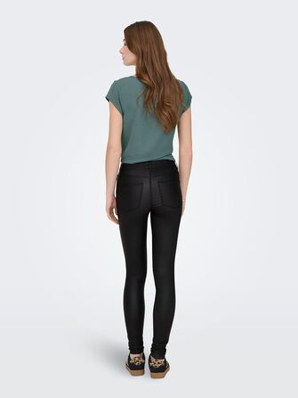 Шкіряні штани жіночі ONLANNE облягаючого крою, чорні, розмір M/30L - екошкіра