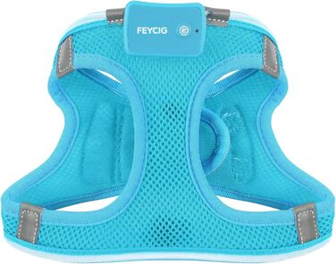 Світлодіодне шлейка для собак з підзарядкою - світлотехнічна шлейка, світловідбиваюча для цуценят, маленьких та середніх собак, нагрудна шлейка, дихаюча шлейка (Синій, Small) Синій Small