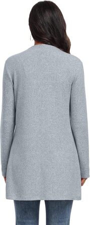 Жіночий в'язаний кардиган QIXING з кишенями, оливковий колір, розмір XL, для осені та зими. Зручний, дихаючий та теплий.