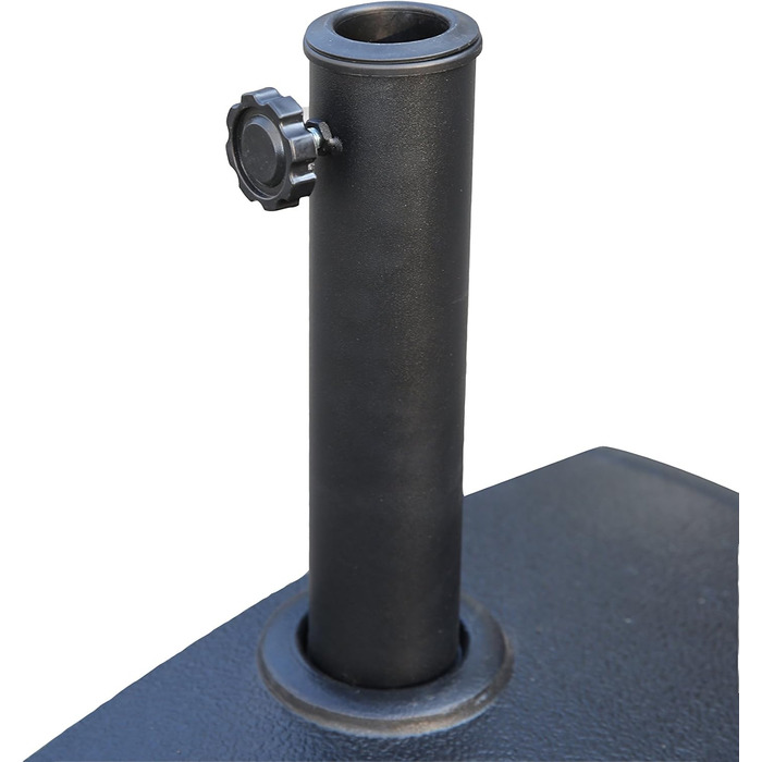 Angel Living 9kg Half Round Umbrella Stand, Black, Made of Poly-Resin and Steel