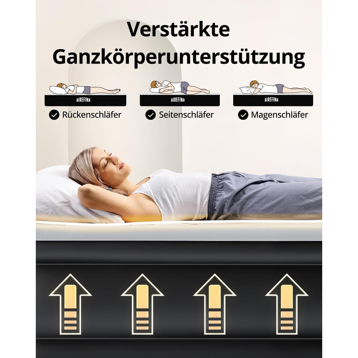 Надувне ліжко Airefina для 1 особи з вбудованим насосом, 99x190x46 см, до 295 кг, з сумкою для перенесення