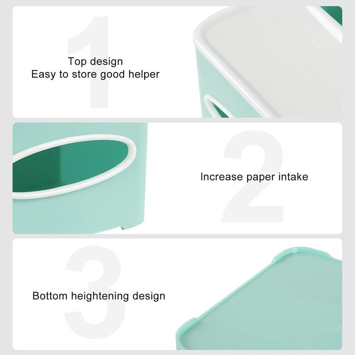 Tissue Box, Tissue Holder Box, Multifunctional Tissue Holder with Stylish Remote Control Tabletop, Cosmetic Tissue Box for Office Bedroom Car (A green)