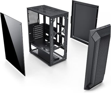 Корпус ПК EMPIRE GAMING Diamond для геймерів, ARGB, середній, ATX, з фасадом з алмазного плексигласу та скляною бічною панеллю, 4 вентилятори 120 мм RGB, (Ruby B)