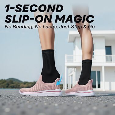 Сліпони жіночі: зручні кросівки для ходьби, занять фітнесу та джогінгу (2630 D Рожевий, 40 EU)