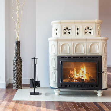Relaxdays 4-Piece Fireplace Set in Black
