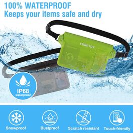 Водонепроникна сумка-чохол на пояс з регульованим ремінцем, IP68, для фотографії, водних видів спорту, пляжу, плавання, катання на човні (сірий + зелений)