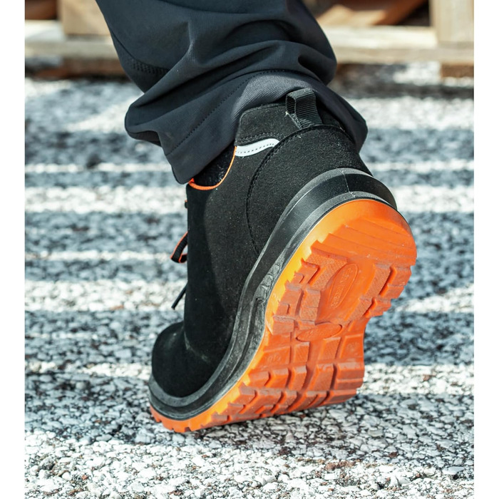 Робочі черевики WÜRTH MODYF Cruise S3 чорно-помаранчеві - металеві, водонепроникні, розміри 35-48, для жінок та чоловіків