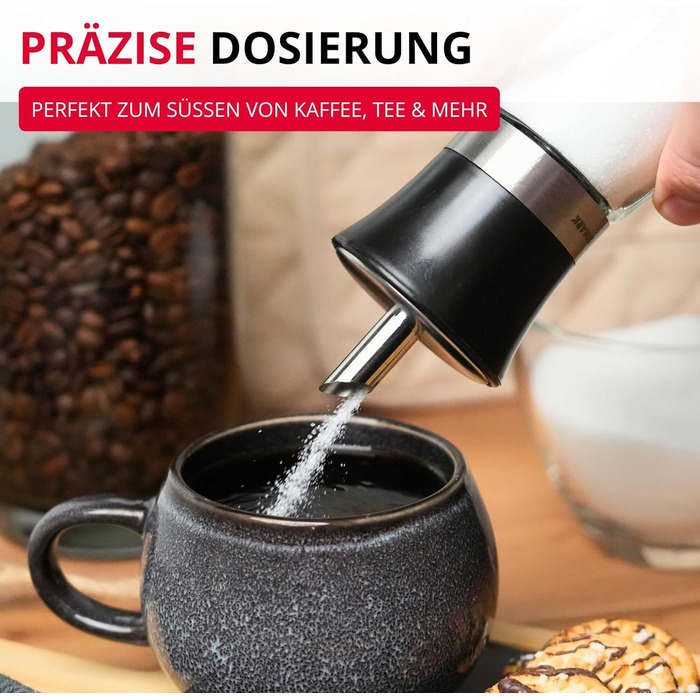 Дозатор для цукру Westmark Blacky, 190 мл, скло/нержавіюча сталь/пластик