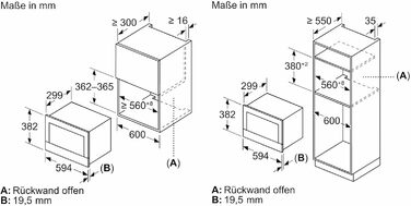 Вбудована мікрохвильова піч Bosch Serie 8 BFL523MW3, 38x50 см, 800 Вт, поворотний стіл 27 см, дверцята зліва, AutoPilot, LED-Touchdisplay