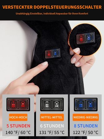 Обогревна куртка для жінок з Powerbank 18400 mAh, 10 зон обігріву, флісова куртка Feece, тепла куртка з акумулятором, зимовий одяг з обігрівом (L)