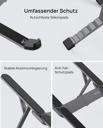 Підставка для ноутбука SODI, алюмінієва, регульована висота, з вентиляцією, для MacBook Pro/Air, HP, Sony, Dell, 10-16