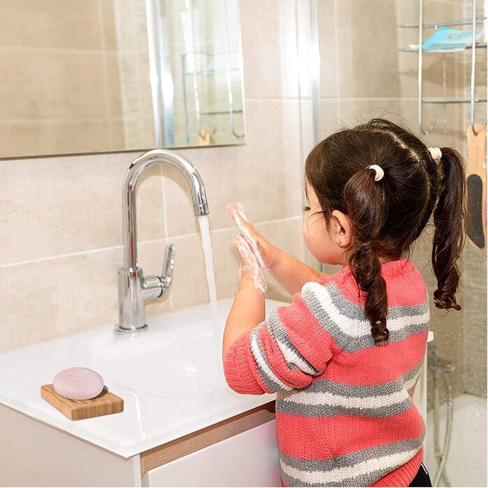 6 шт. мильниця з бамбука, дерев'яна ручна мильниця, мильниця з натурального бамбука, підходить для ванної кімнати, для зберігання мила (колір: коричневий)