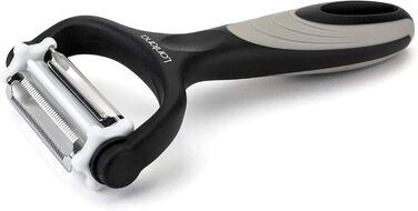 Лантана 3-в-1: Ш Peel/Мікро-зубчастий овоче- та фруктовий очищувач/Шинкувач Julienne. Багатофункціональний очищувач для швидкого очищення картоплі, моркви та будь-яких овочів та фруктів.