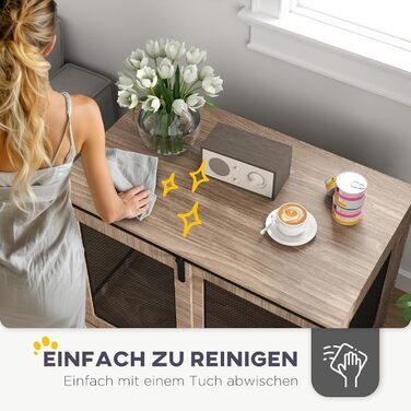 Клітка для собак PawHut з 2 закривними ковзними дверцятами, металева, підвищена, для дому, 98 x 60 x 78 см, горіх