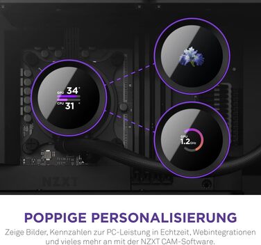 NZXT Kraken 2023: Рідинний кулер для ЦП AIO 280мм з LCD-дисплеєм - Чорний