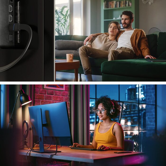 Плоский HDMI кабель KabelDirekt 1м – Німецька якість, 4K@60Hz, High Speed Ethernet, для Blu-ray, PS5/Xbox Series X/Switch, чорний