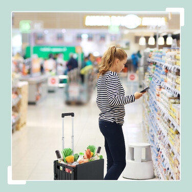 Relaxdays Shopping Trolley with Lid
