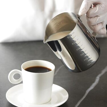 CURTA Milk Can, Milk Frothing Pitcher, Milk for Art, Silver Milk Pitcher, 600 Stainless Steel Milk Pitcher