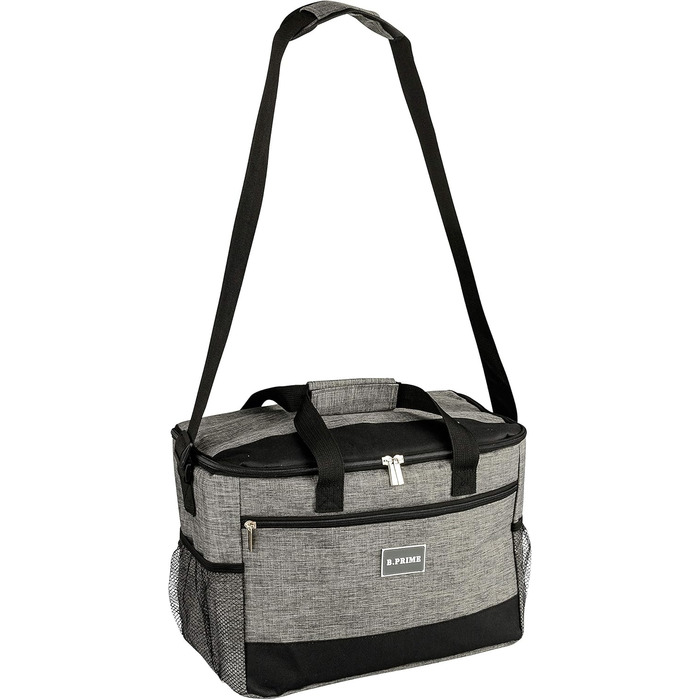Термосумка B.PRIME 20L Classic Grey - Ізоляційна сумка для пікніка, подорожей та кемпінгу 36x26x22 см