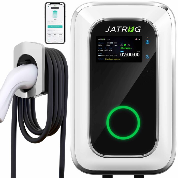 Зарядна станція для електромобіля 11 кВт, 32A, Type 2, WiFi, APP - EV Wallbox 230V (6м)