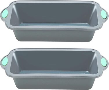 22.9 cm Silicone Bread and Loaf Pans, 2 Pack, Food-Grade Non-Stick Silicone Baking Molds for Baking Banana Bread, Meatloaf, Pound Cake with Metal-Reinforced Frame