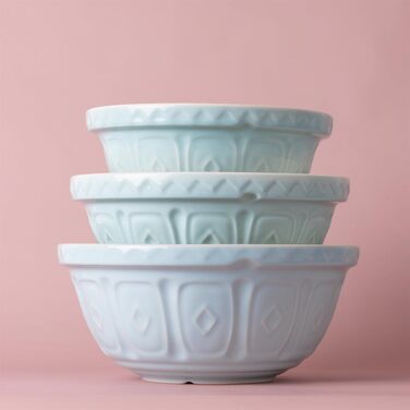Mason Cash Stoneware Mixing Bowl 24 cm, Light Blue, 2 L, Dough Bowl for Bread Dough, Cake Dough or Pizza Dough, made of high-quality, chip-resistant stoneware, large dough bowl