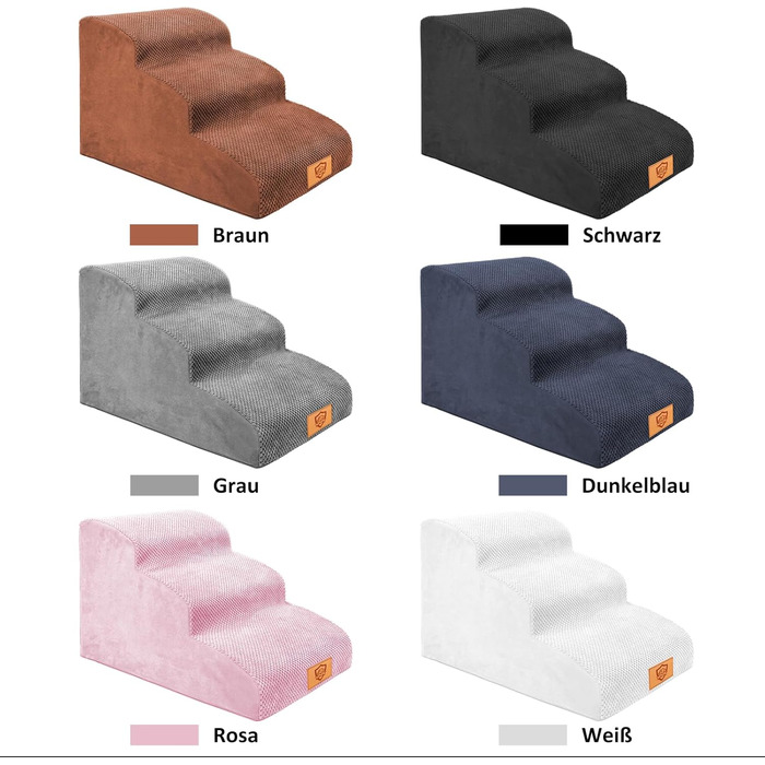 Сходинки для собак Zvonema - 3 сходинки, сірі, 60x40x40 см