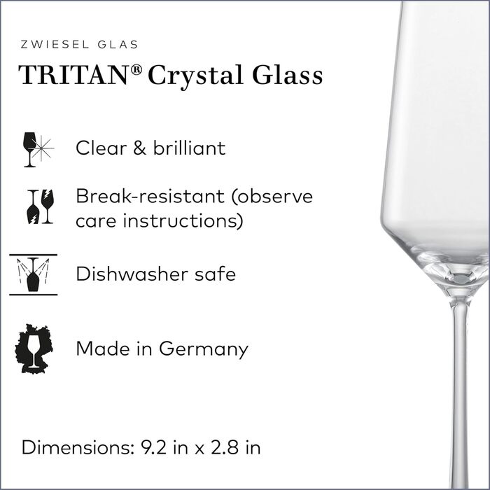 Schott Zwiesel 0026.112941 Tritan Crystal Glass Stemware Pure Collection Champagne Flute with Bubbly Spout, 200 ml, 2 Pieces, Transparent