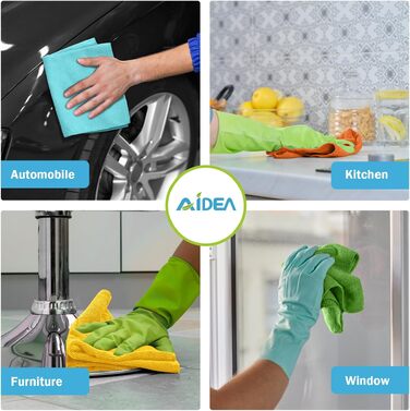 Серветки з мікрофібри для прибирання AIDEA, універсальні ганчірки для вікон та посуду, 30x30 см, 100 шт, багатоколірні
