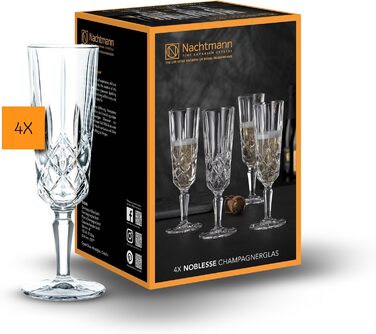 Келихи для шампанського Nachtmann Noblesse, 4 шт, 150 мл, кришталеве скло, німецьке виробництво, можна мити в посудомийній машині