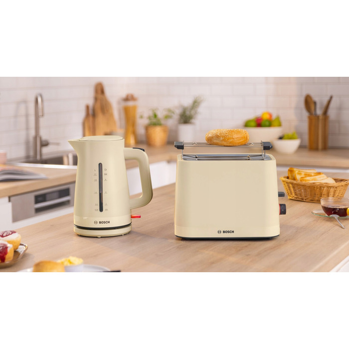 Тостер Bosch MyMoment TAT3M127, 950 Вт, на 2 тости, з функцією розморожування, бежевий