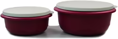 Tupperware Mixing Bowl Pro 2.0 L + 1.0 L Dark Pink Dough Bowl, Yeast Dough, Proofing Bowl