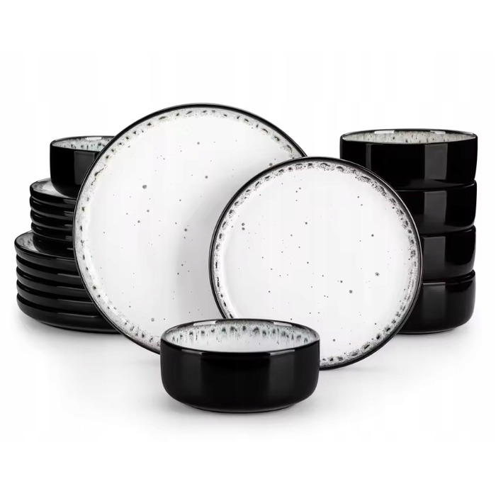 Обідній набір MALACASA: сучасний сервіз із кераміки на 6 осіб (18 предметів)