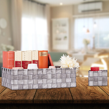 Relaxdays 8-Piece Woven Storage Basket Set