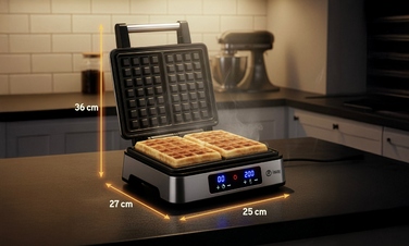 Вафельниця ISAJ 3024, 2200 Вт, срібляста