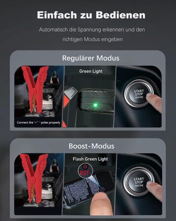 Powerbank для автомобіля Starthilfe 4000A: Зарядний пристрій для авто 12V (до 9L бензин/8.5L дизель) з LED-ліхтариком та USB 3.0