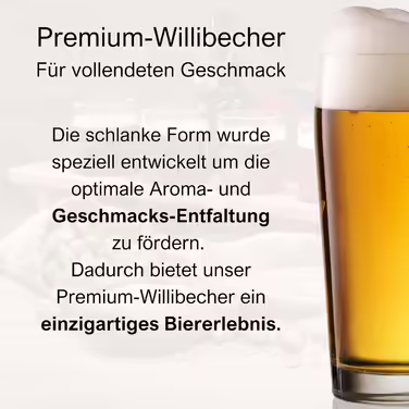 Van Well Willibecher 0.4l 12-Piece Set - Premium Beer Glasses 0.4 Liter - Robust Beer Glass, Dishwasher Safe, Calibrated - Pint Glasses in Restaurant Quality - 400 ml Drinking Glass for Restaurants and Home