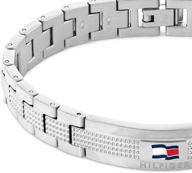 Браслет на руку Tommy Hilfiger для чоловіків з нержавіючої сталі. Доступний у чорному або сріблястому кольорі