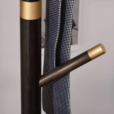 HOMCOM Coat Rack with 6 Hooks, Walnut Finish Metal Clothes Rack, Freestanding Coat Stand for Entryway, 36x36x180cm