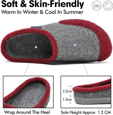 Тапочки халатні Mishansha з фетру, зимові, для дому, чоловічі/жіночі, розмір 36-48, 42 EU, червоні