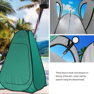 Pop Up Camping Toilet Tent with Shower - Portable Privacy Shelter for Outdoor Use - Green