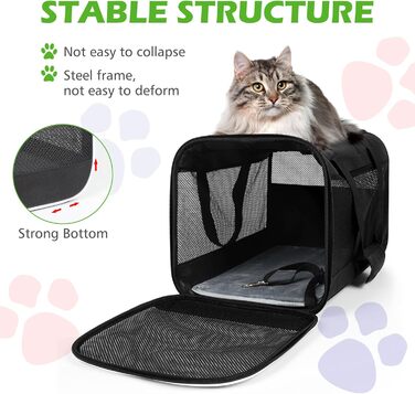 Транспортний бокс для котів Lannvan, до 6,5 кг, складаний, чорний (45x30x30 см)