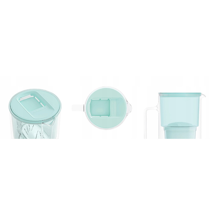 Скляний фільтр-кувшин Wessper D2 BOROSILICATE 3л, м'ятний + 7 фільтрів